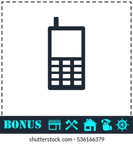 Smartphone icon flat. Simple vector symbol and bonus icon