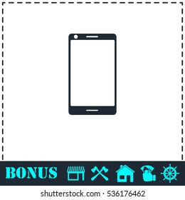 Smartphone icon flat. Simple vector symbol and bonus icon