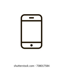 Smartphone icon flat icon. Single high quality outline symbol of info for web design or mobile app. Thin line signs of phone for design logo, visit card, etc. Outline logo of mobile
