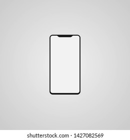 Smartphone icon flat style. Icon isolated on gray background. Vector illustration. 