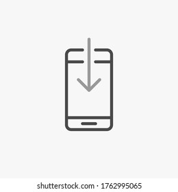 Icono de Smartphone aislado en estilo plano. Descarga del proceso Pictograma del teléfono. Mensaje de texto. Símbolo del teléfono. Web, diseño de aplicaciones, logotipo, UI, UX, ilustración de vectores, EPS10, Illustrator.