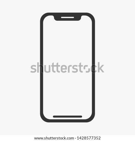 Smartphone icon flat style isolated on white background. Vector illustration