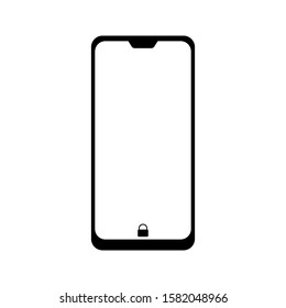 Smartphone icon in flat style. Mobile phone symbol for your web site design. Black icon on blank background. vector illustration