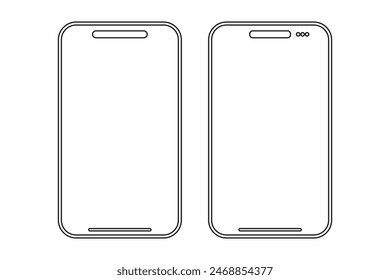 Smartphone-Symbol im flachen Stil. Handysymbol für Ihr Website-Design. Schwarzes Symbol auf leerem Hintergrund. Vektorillustration