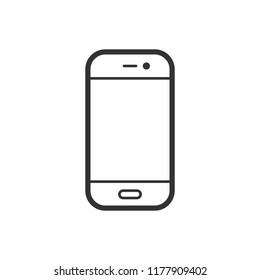 Smartphone icon in flat style. Phone handset vector illustration on white isolated background. Smartphone business concept.