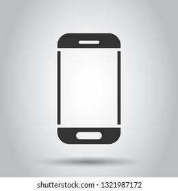 Smartphone icon in flat style. Phone handset vector illustration on white background. Smartphone business concept.