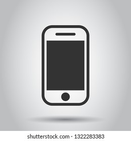 Smartphone icon in flat style. Phone handset vector illustration on white background. Smartphone business concept.