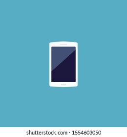 Smartphone icon in flat style. Vector illustration isolated on blue background