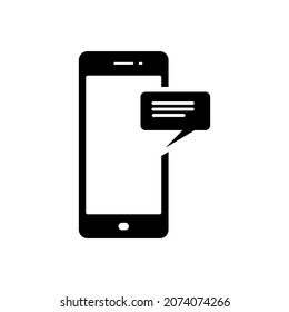 Smartphone Icon Flat Vector, Chat messages smartphone, Sms on mobile phone screen.