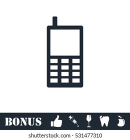 Smartphone icon flat. Vector illustration symbol and bonus pictogram