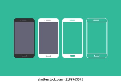 Smartphone icon in four different styles
