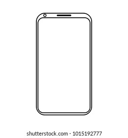 Smartphone icon with frame and camera. No home button.
