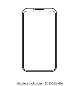 Smartphone icon with frame and microphone. No home button.