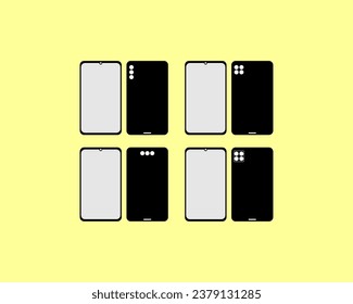 Smartphone icon from front and back. Suitable for advertising and digital technology industries.