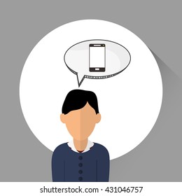 smartphone icon. gadget concept. Flat illustration , vector