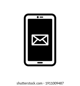 smartphone icon of glyph style design vector template