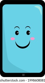 Smartphone-Icon-Illustration mit fröhlichem Ausdruck