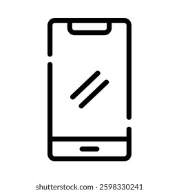 Smartphone icon illustration in line style. Perfect for website mobile app presentation. Suitable for any user interface and user experience
