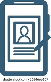 Smartphone-Symbolgrafik mit persönlichen Informationen