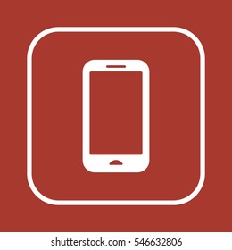 Smartphone   icon,  isolated. Flat  design.
