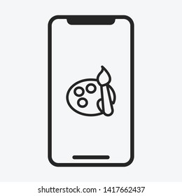 Smartphone icon isolated on background. Color palette symbol modern, simple, vector, icon for website design, mobile app, ui. Vector Illustration