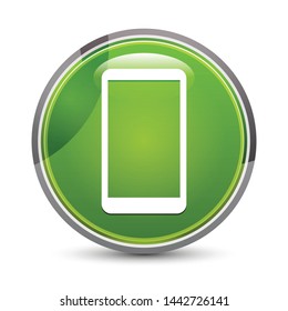 Smartphone icon isolated on elegant green round button vector illustration