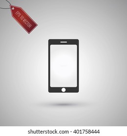 Smartphone icon isolated on gray background. EPS 10 vector