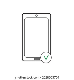 Smartphone icon isolated on a white background. Mobile download icon. Phone icon for apps and websites.