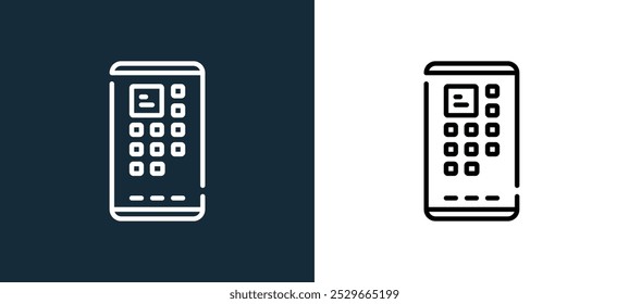 smartphone icon isolated on white and black colors. smartphone outline linear vector icon from computer peripherals collection for mobile apps, web and ui.