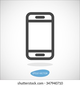 Smartphone Icon - Isolated Vector Illustration. Simplified line design.