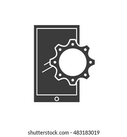 smartphone with icon isolated vector illustration design