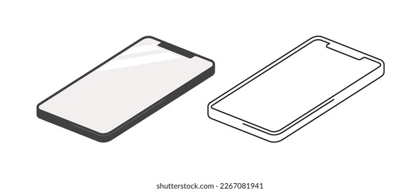 Smartphone icon isometric vector illustration