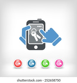 Smartphone icon. Key access.