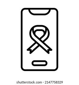 Smartphone Icon. Line Art Style Design Isolated On White Background