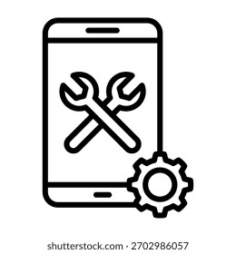 Ilustración vectorial de diseño de línea de icono de teléfono inteligente