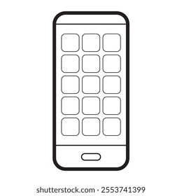 smartphone icon line graphics screen