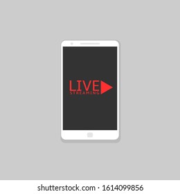 Smartphone icon. Live streaming technology, vlog broadcast TV