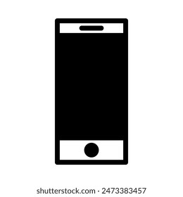 smartphone icon or logo illustration outline  black filled style
