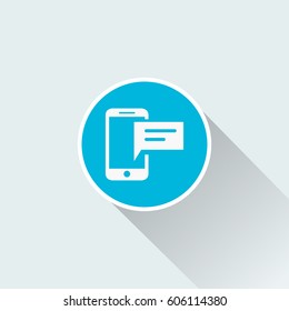 smartphone icon with long shadow