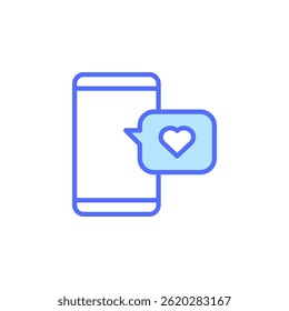 Smartphone Icon with Love Notification Message Symbol Representing Digital Communication and Emotional Connection in a Modern Design - Powered by Shutterstock - Get 15% off with code: PIKWIZARD15