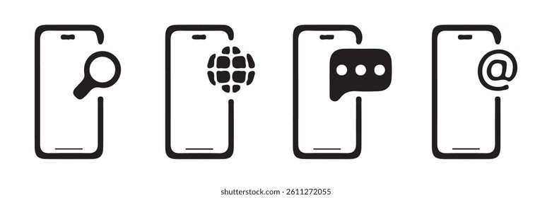 Smartphone icon. message sign, like. Chat bubble icon. Cell phone pictogram communication icon. Vector illustration Eps 10