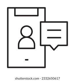 Smartphone icon. Message in Smartphone vector icon from Artificial Intelligence collection. Outline style Smartphone icon.