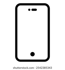 Smartphone Icon Mobile Communication in Flat Line Color Style