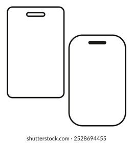 Smartphone icon. Mobile device symbol. Modern phone vector. Black outline phones.