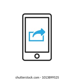 Smartphone Icon. Mobile Export Data. Vector Illustration