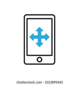Smartphone icon. Mobile move gesture. Vector illustration