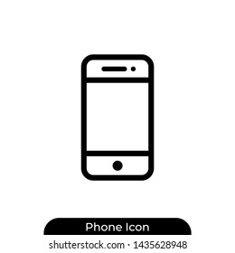 smartphone icon, mobile phone black line vector illustration