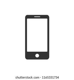 Smartphone icon. Mobile phone isolated sign on white background. Symbol phone. Abstract vector illustration