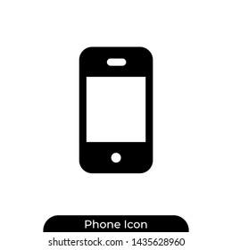 smartphone icon, mobile phone solid glyph black vector illustration