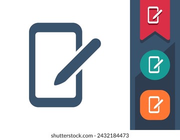 Smartphone Icon. Mobile Phone, Telephone, Pen, Stylus, PDA. Professional, pixel perfect vector icon.